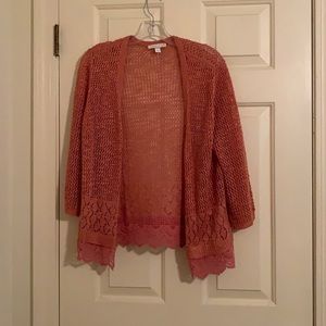 Salmon Open Weave Cardigan